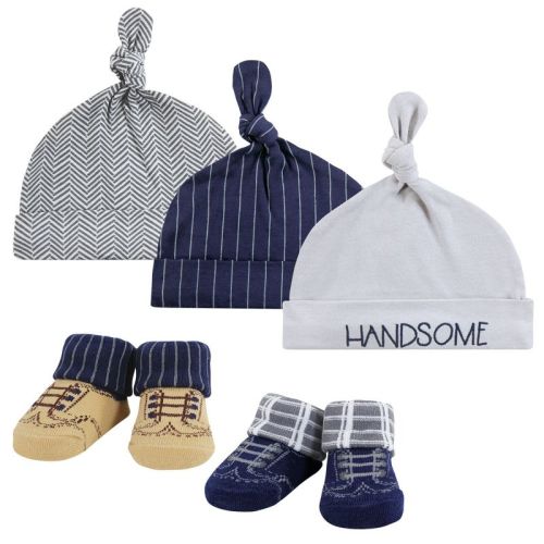 Hudson Baby Infant Boy Cap And Socks Set, Handsome, 0-9 Months