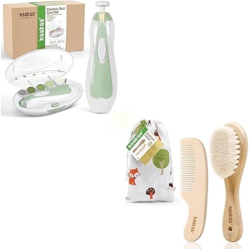 haakaa Baby Nail File and Baby Hair Brush and Comb Set