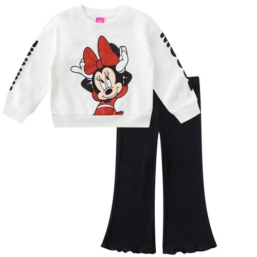 Disney Minnie Mouse Girls Sweatshirt and Flared Legging Pants Set for Infant to Toddlers