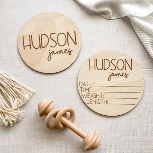 custom wooden name tag personalized birth - Temu