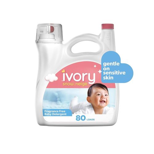 Ivory Snow Unscented Baby Liquid Laundry Detergent, Hypoallergenic, For Sensitive Skin, 80 loads, 3.1L