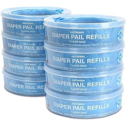 Diaper Pail Refill Bags for Diaper Trash Can, Enhanced Odor Control, 2240 Count, Diaper Refills 8 Pack