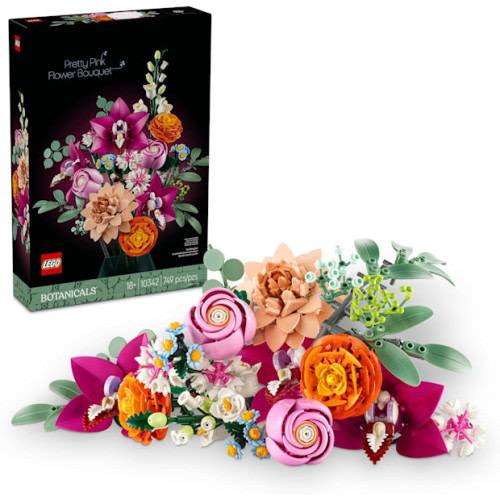 LEGO Botanicals Pretty Pink Flower Bouquet Building Set
