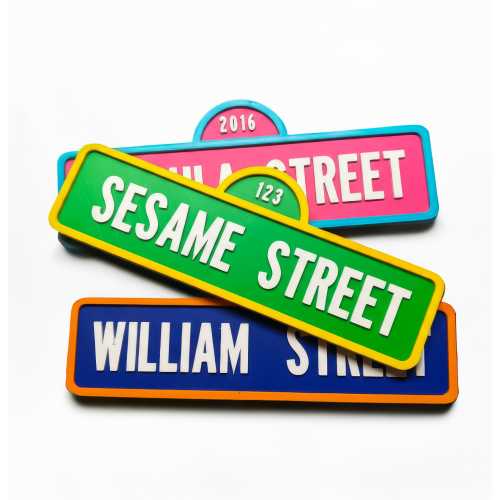 Personalized Sesame Street Sign: 3D Printed Kids Room Decor