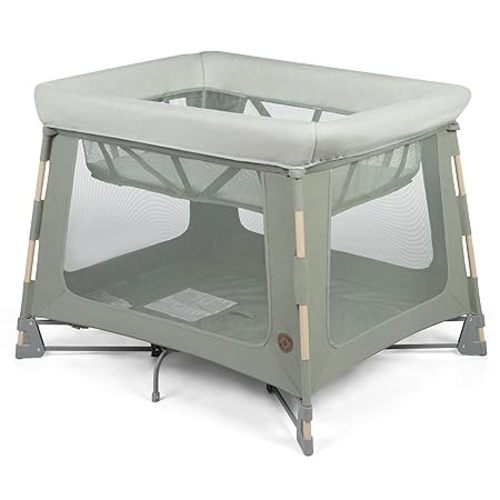 Maxi-Cosi Swift Baby Playard with Mat, Baby Playpen, Play Yard with Bassinet, Portable Playpen for Babies and Toddlers, Classic Green