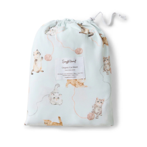 Kittens Organic Fitted Cot Sheet | Snuggle Hunny