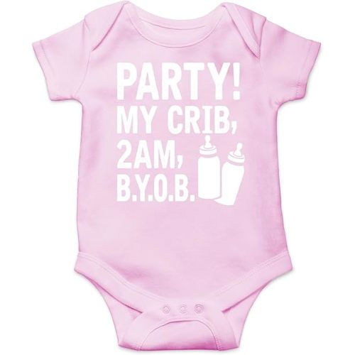 AW Fashions Party! My Crib, 2 AM, B.Y.O.B. Baby Bodysuit Cute Newborn Baby Girl or Boy Clothes Romper