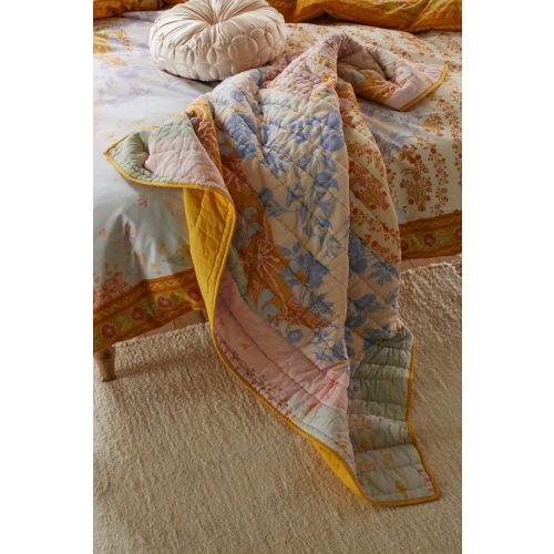 Jasmine Cotton Seed Stitch Quilted Throw Blanket