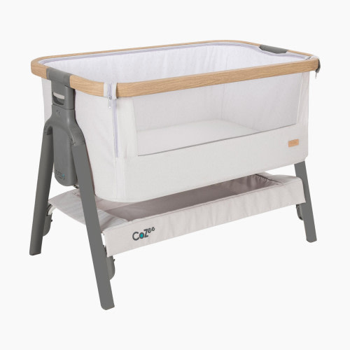 Tutti Bambini Cozee Bedside Crib - Oak/Sterling Silver
