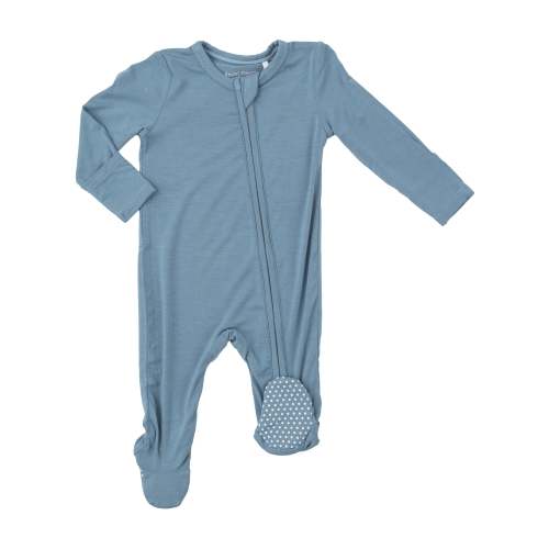 2 Way Zipper Footie - Blue Shadow