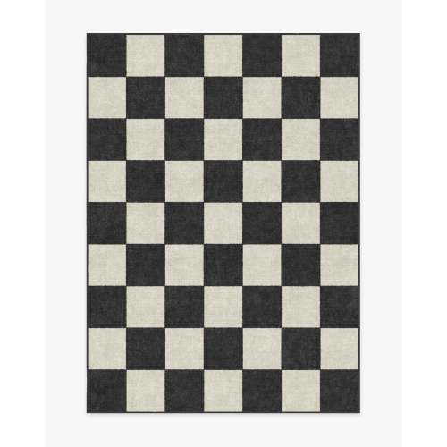 Ruggable | black & white checkered rug | 5 x 7