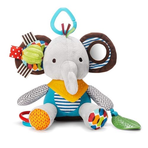 Skip Hop Bandana Buddies Baby Activity and Teething Toy with Multi-Sensory Rattle and Textures, Elephant - Activity Toy