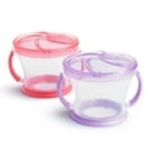 Munchkin® Snack Catcher® Toddler Snack Cups, Pink/Purple, Unisex, 2 Pack