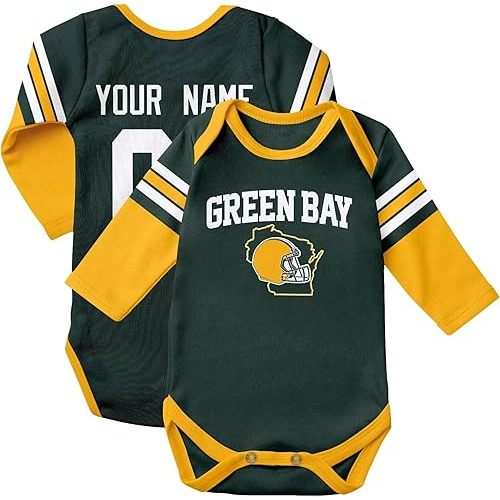 KREDE Baby Clothes Long Sleeves for Baby Boy and Girl Bodysuit Custom Name Number