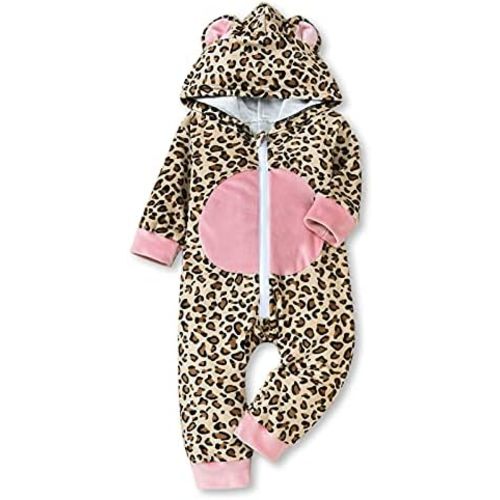 HINTINA Baby Girls 3D Unicorn Angel Wings Hooded Zipper Romper Jumpsuit Christmas Outfits Clothes Pink White