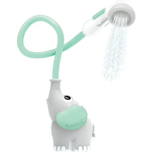 Yookidoo Baby Bath Shower Head - Elephant Water Pump with Trunk Spout Rinser - Control Water Flow from 2 Elephant Trunk Knobs for Maximum Fun in Tub or Sink for Newborn Babies