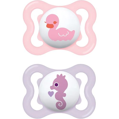 MAM Mini Air Pacifiers, Binky for 0-6 Months, BPA-Free Silicone Nipple, Ideal for Sensitive Skin & Breastfed Newborns, Easy to Clean, Developed with Medical Experts, 2 Count Binkies, Sterilizer Case