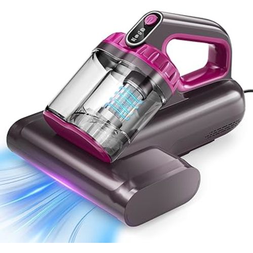 BYHUME Mattress Vacuum Cleaner, 17Kpa 650W Bed Vacuum Cleaner, 273nm UV-C Light & Ultrasonic 145°F Heating, 80000 RPM/Min Brushroll Rotation, Wide Suction Port for Pillows Cribs Sofa, Black Corded