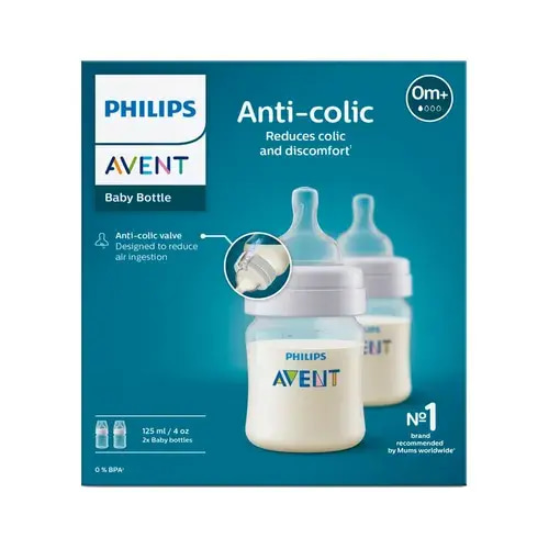 Avent Anti-Colic Baby Bottles 125Ml - 2 Pack | Baby Bunting NZ