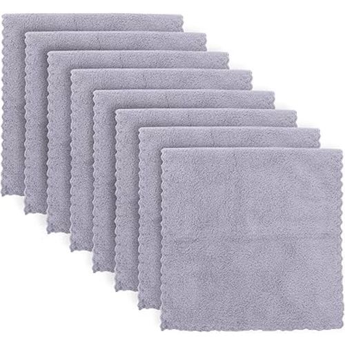 Super Soft Burp Cloths 8 Pack - Thick - Extra Absorbent - Perfect Size Large 20 X 10 Inch - Light and Easy to Carry - Milk Spit Up Rags - Burpy Cloths for Unisex, Boys, Girls, Newborn - Light Grey
