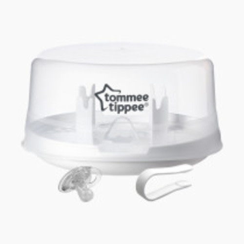 Tommee Tippee Microwave Steam Sterilizer for Baby Bottles and Accessories, 4-Minute Sterilisation Cycle, Kills Viruses and 99.9% of Harmful Microbes, Compact and Lightweight