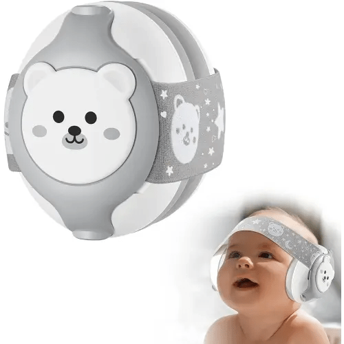 Baby Headphones-Infant Ear Protection for Babies 0-36 Months,Baby Earmuffs with Little Bear Design Noise Cancelling Headphones for Improves Sleep,Baby Travel Essentials for Outdoor