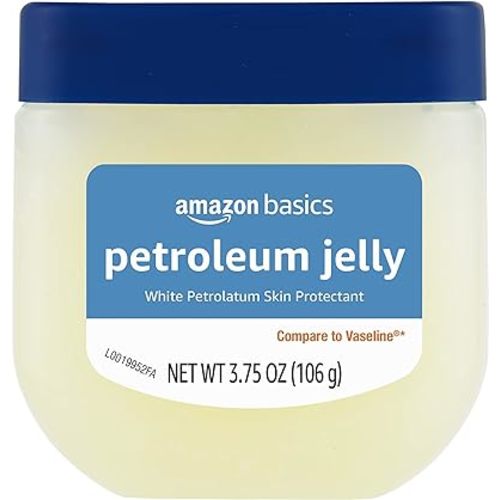 Amazon Basics Petroleum Jelly White Petrolatum Skin Protectant, Unscented, 3.75 Ounce, 1-Pack (Previously Solimo)