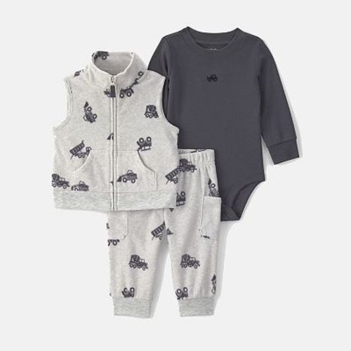 Baby Boy Carter's 3-Piece Grey Fleece Layering Set
