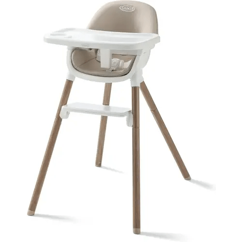 Graco Ready2Dine 4-in-1 Highchair, Portable High Chair with 4 Growing Stages, Foldable Baby High Chair, Toddler Feeding Seat, Youth Stool, and Big Kid Seat, Linden