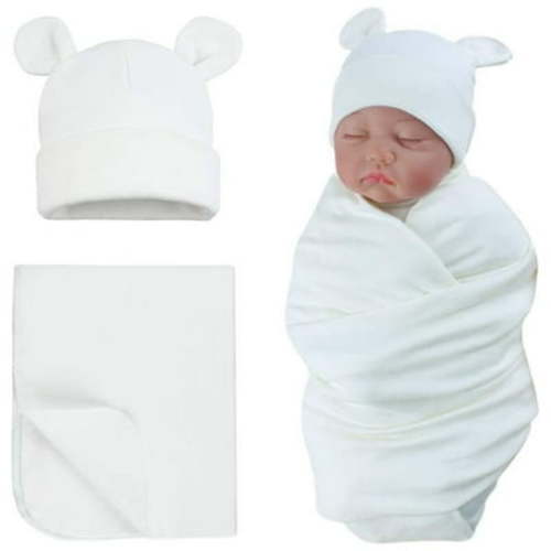 Baby Swaddle Blankets Bag Unisex Solid Sleeping Sack Hat Baby Care Warps