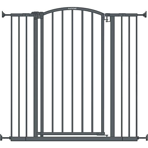 Summer Infant Extra Tall Decor Safety Pet and Baby Gate, 28” - 38.25” Wide, 36" Tall, Install In-between Rooms, Doorways and Stairways, 20” Wide Door Opening - Gray