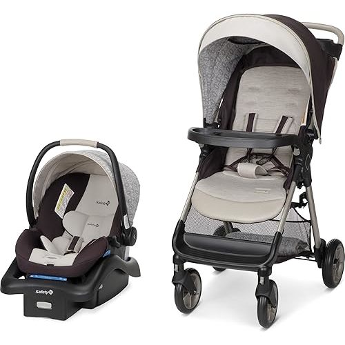 Safety 1st Smooth Ride QCM Travel System, Fast, 1-Hand Lift to fold, Dunes Edge