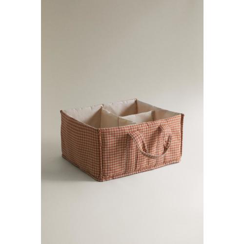 COTTON GINGHAM BABY ORGANIZER - Dark orange | ZARA United States