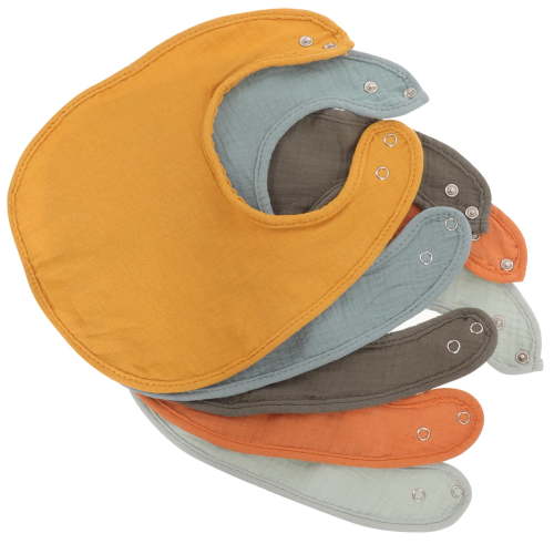 RUNROTOO 5Pcs Dribble Bibs for Baby Boy Drooling Protection 85th Color 11.0x8.7x0.2in