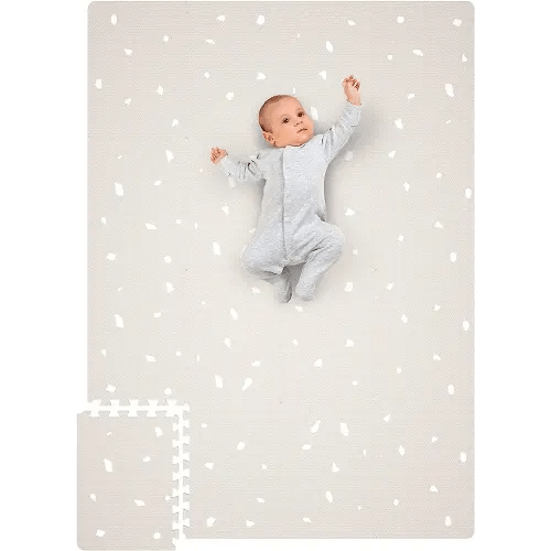 Stylish 5.6 x 4 ft. Soft Foam Baby Play Mat - Safe, Easy to Clean Modern Playroom Floor Mat