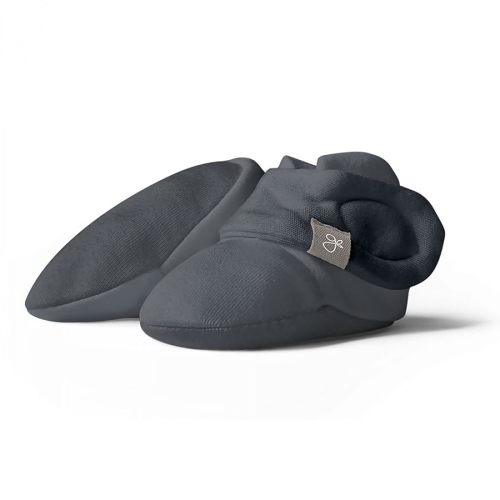 goumikids Super Soft Stay On Adjustable Baby Boots Organic Bamboo and Cotton Blend Fabric Infant Booties Shoes, 3-6M Midnight
