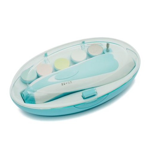 Baby Nail Trimmer File with Light - Safe Electric Nail Clippers Kit for Newborn Infant Toddler Kids Toes and Fingernails - Care, Polish and Trim - Battery Operated (AA)