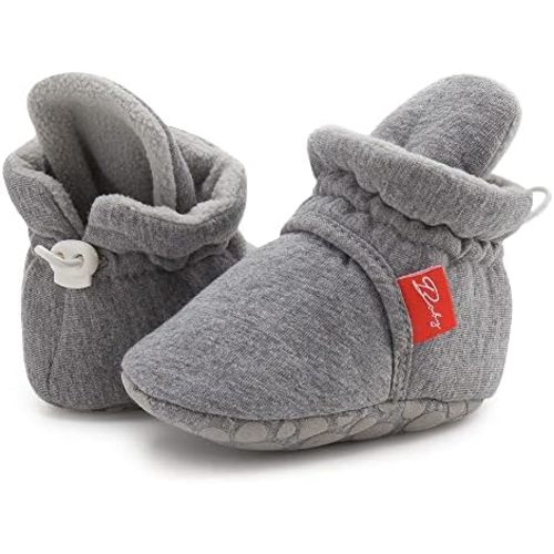 Sonsgae Newborn Infant Baby Boys Girls Cotton Fleece Booties Winter Warm Ankle Boots Soft Non-Slip Sole First Walker Shoes