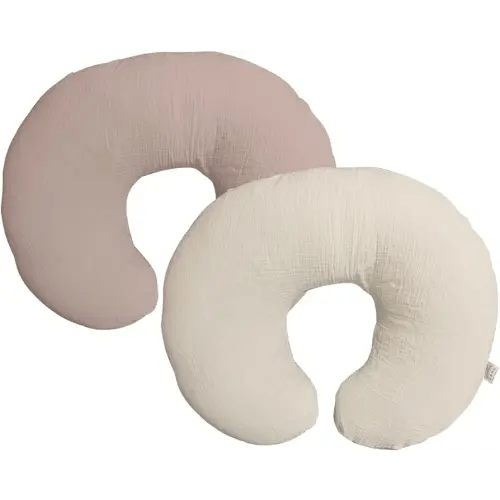 Nursing Pillow Cover,Muslin Cotton,Removable Cover for Breastfeeding Pillows, 2-Pack Pillow Covers, Ultra-Soft Baby Nursing Pillow, Fits Newborn Feeding Pillow 22.5IN*18IN (Sand)