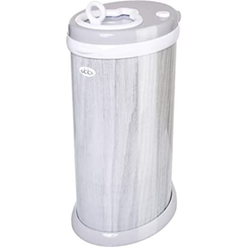 Ubbi Steel Odor Locking, No Special Bag Required Money Saving, Awards-Winning, Modern Design, Registry Must-Have Diaper Pail, Woodgrain