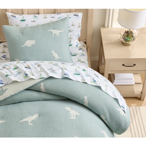 Reversible Dino Comforter & Shams | Pottery Barn Kids