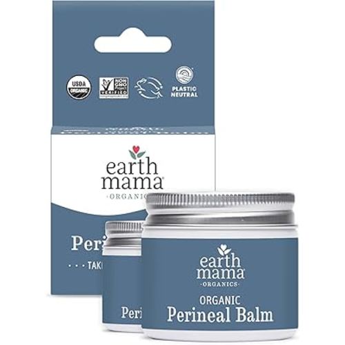 Earth Mama Perineal Balm for Pregnancy and Postpartum Relief, Feminine Care Essentials, 2-Oz 2-Pack