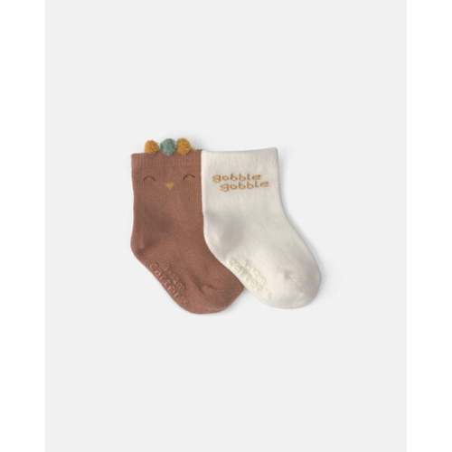 Baby 2-Pack Thanksgiving Turkey Booties - Brown/White | Carter's