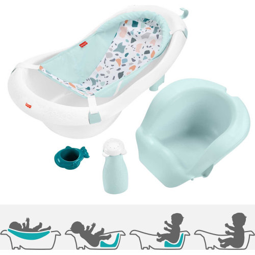 Fisher-Price Infant to Toddler Bath Tub, 4-in-1 Sling 'n Seat, Pacific Pebble, Unisex