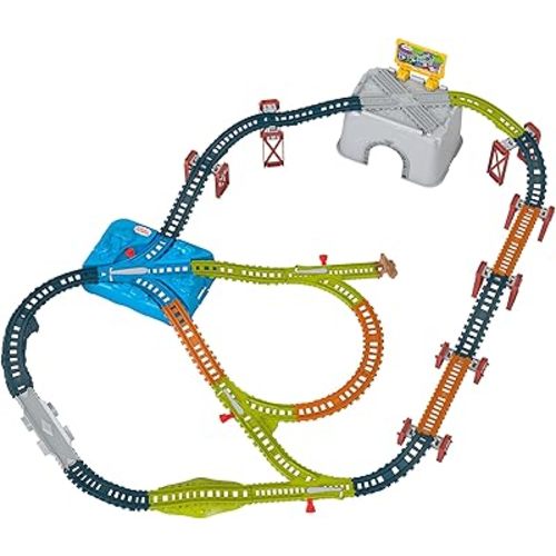 Thomas & Friends Toy Train Tracks Set, Connect & Build Bucket, 34-Piece Expansion Pack for Diecast & Motorized Trains, Kids Ages 3+ Years