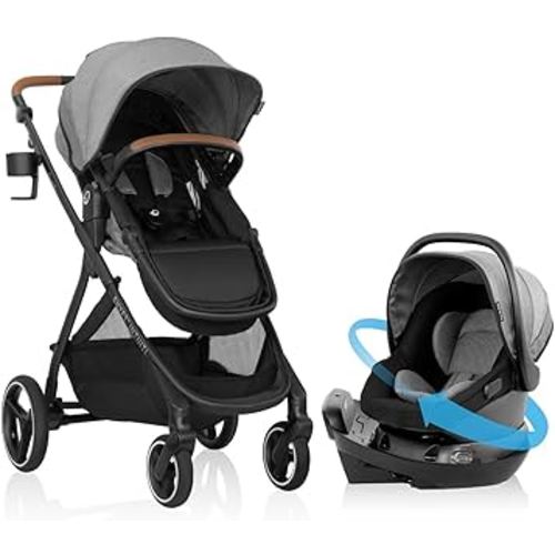 Evenflo Shyft Intuiti Travel System with Revolve180 LiteMax NXT Rotational Infant Car Seat (Fossil Gray)