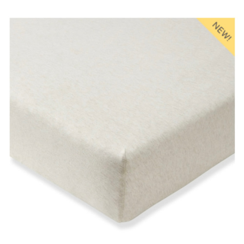 Solid Organic Cotton Fitted Crib Sheet Oatmeal