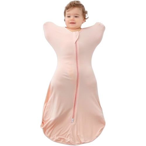 Baby Transition Swaddle Arms up swaddle with 2-Way Zipper Baby Sleep Sack 0.5 TOG Pink Large 6-9 Months
