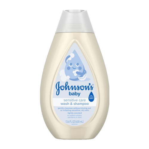 Johnson's Sensitive Care Baby Body Wash Shampoo 13.6 oz Lightly Scented Hypoallergenic
