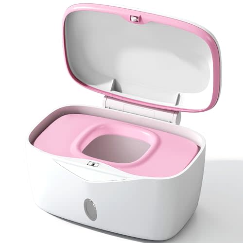 Wipes Dispenser with Weighted Plate, X2 PRO, Seposeve Perfect Pull Baby Wipe Holder, Refillable Wipe Container, Keeps Wipes Fresh, One-Handed Operation. Non-Slip, Easy Open/Close Wipes Case, Pink
